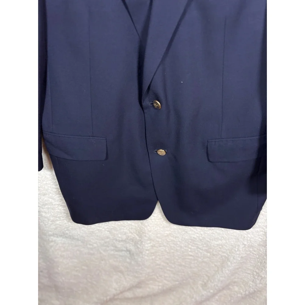 Burberry  Blazer Mens 45 Navy Blue Good Gold Buttons 2-Button‎ Sport Coat